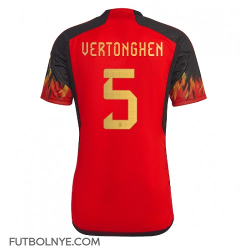 Camiseta Bélgica Jan Vertonghen #5 Primera Equipación Mundial 2022 manga corta